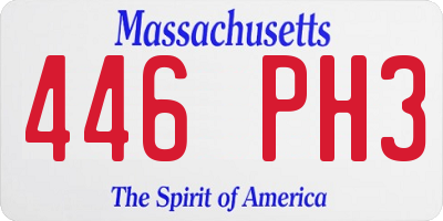 MA license plate 446PH3