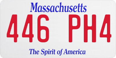 MA license plate 446PH4