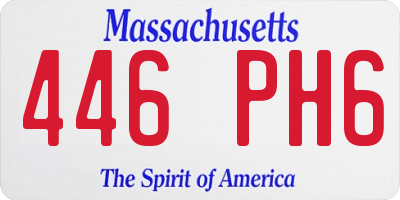 MA license plate 446PH6