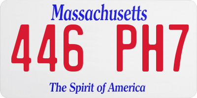 MA license plate 446PH7