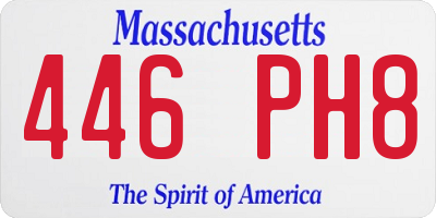 MA license plate 446PH8