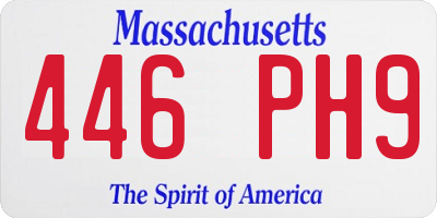 MA license plate 446PH9