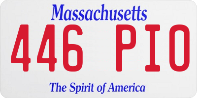 MA license plate 446PI0