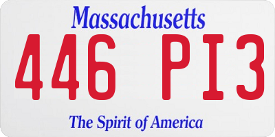 MA license plate 446PI3