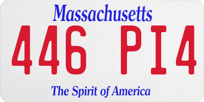 MA license plate 446PI4