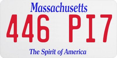 MA license plate 446PI7