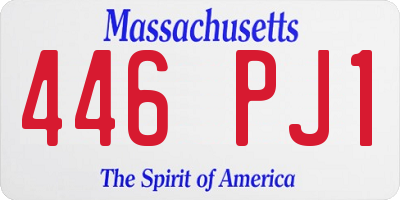 MA license plate 446PJ1