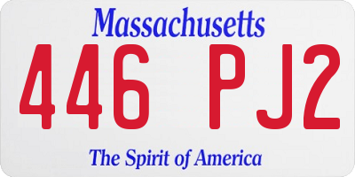 MA license plate 446PJ2