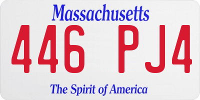 MA license plate 446PJ4