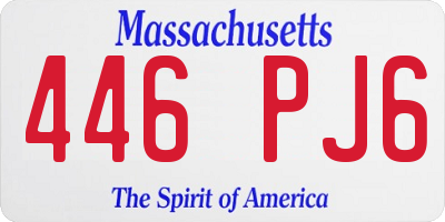 MA license plate 446PJ6