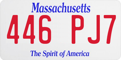 MA license plate 446PJ7