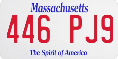MA license plate 446PJ9
