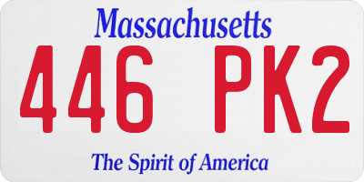 MA license plate 446PK2