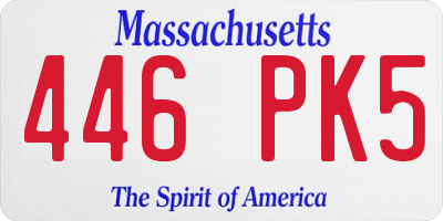 MA license plate 446PK5