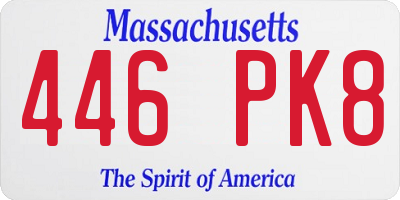 MA license plate 446PK8