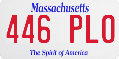 MA license plate 446PL0