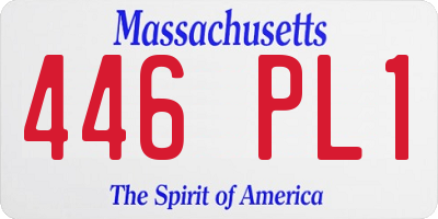 MA license plate 446PL1
