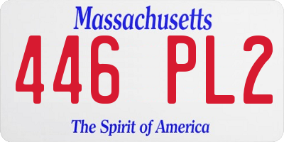 MA license plate 446PL2