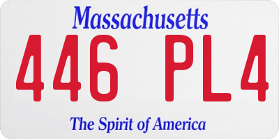 MA license plate 446PL4