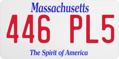 MA license plate 446PL5