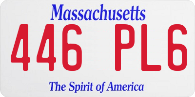MA license plate 446PL6