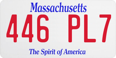 MA license plate 446PL7