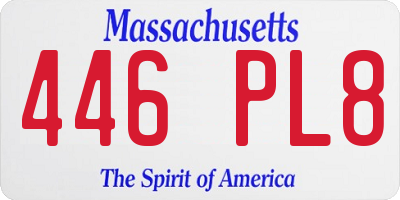MA license plate 446PL8