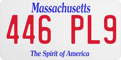 MA license plate 446PL9