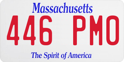 MA license plate 446PM0