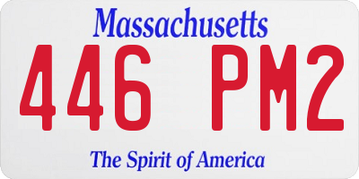MA license plate 446PM2