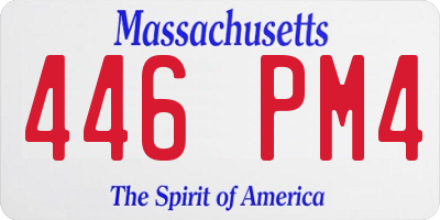 MA license plate 446PM4