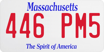 MA license plate 446PM5