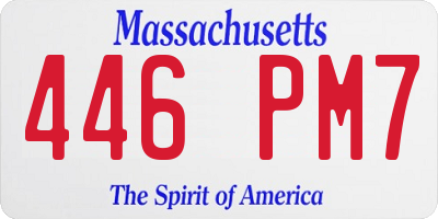 MA license plate 446PM7