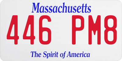 MA license plate 446PM8