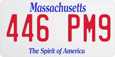 MA license plate 446PM9
