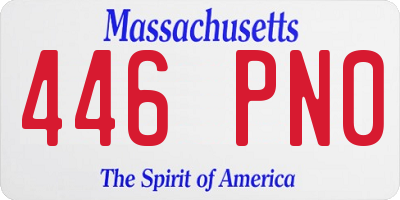 MA license plate 446PN0