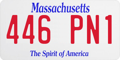 MA license plate 446PN1