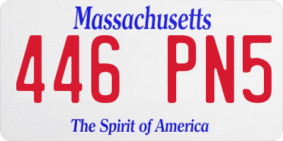 MA license plate 446PN5