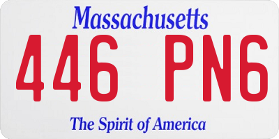 MA license plate 446PN6