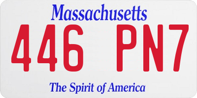 MA license plate 446PN7