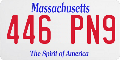 MA license plate 446PN9