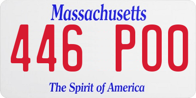 MA license plate 446PO0