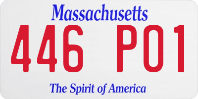MA license plate 446PO1