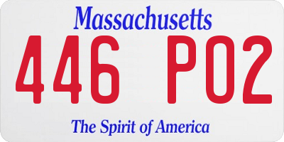 MA license plate 446PO2