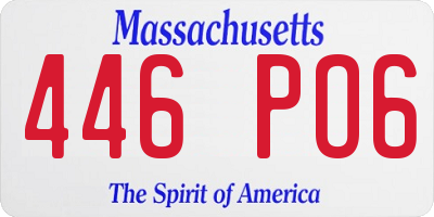MA license plate 446PO6