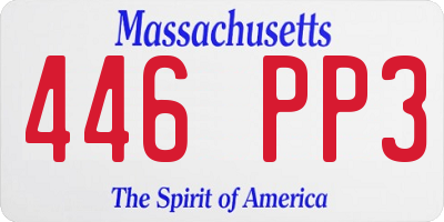 MA license plate 446PP3