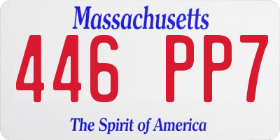 MA license plate 446PP7
