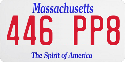MA license plate 446PP8