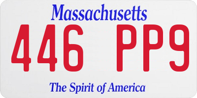 MA license plate 446PP9