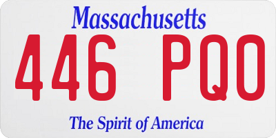 MA license plate 446PQ0